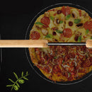 Kitchen Pizza Cutter Stainless Steel Wooden Double Handle Pizza Cutter PieB Ew