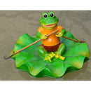 2x Artificial Lotus Leaf Frog Water Floating Ornament Pond Decoration