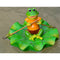 2x Artificial Lotus Leaf Frog Water Floating Ornament Pond Decoration