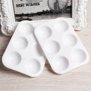 12 Pcs Paint Palettes Rectangular Watercolor Palette Painting White 6 Well Tray