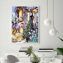 Painting By Numbers Kit DIY Peafowl Flowers Hand Painted Canvas Oil Picture