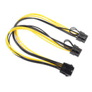 PCIe  To Dual 8-pin 2x(6+2pin) Splitter Extension Cable Power Cable 30cm
