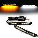 2pcs Motorcycle 17LED Flexible Strip Light Turn Signal Indicator White+Amb SHN