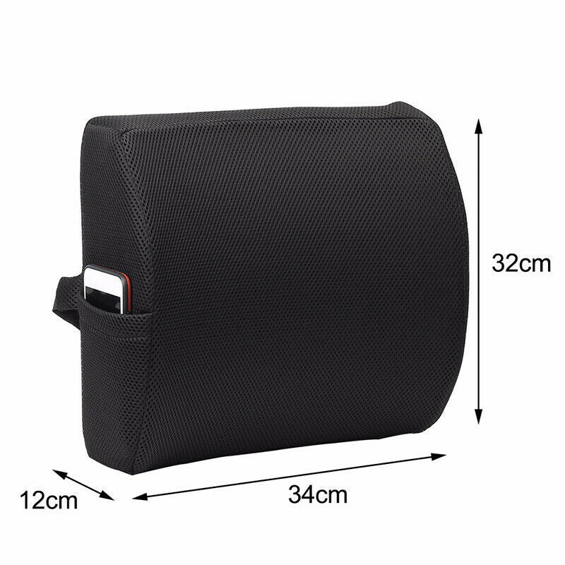 Lumbar Cushion Lower Back Support Pillow for Car Seat Office Chair Soft Mem N5K1