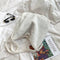 Plush Women Shoulder Messenger Bag Solid Big Capacity Shoulder Tote (White)