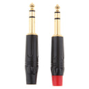 2Pieces 6.35mm 1/4inch 3Pole Wire Connector Male Jack Plug Adapter Solder