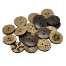 50Pcs Mixed Pattern Coconut Shell 2 Holes Sewing Buttons-DIY Scrapbooking Deluxe