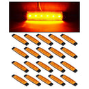 20Pcs Amber 6LED Side Marker Indicator Lamp Trailer Vehicle 24V Yellow