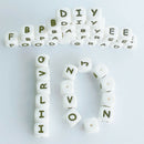 100Pc/Bag Silicone Letter Beads For Insert Name On Pacifier Chain Clips 12M V5B8