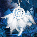 White Feather Dream Catcher Feather Bead Hanging Decor Ornament
