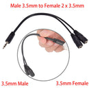 3.5mm Male To Dual 3.5mm Female Earphone Headphone Stereo Audio Splitter Cable Z