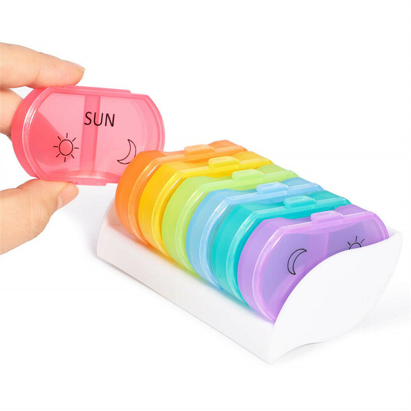 7Pcs Daily Pill Box AM PM for 7 Day Pills Holder Organizer For Outdoor Travel