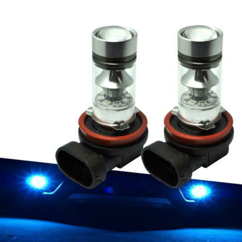 2pcs Blue H11 H8 100W Auto Car Head Light Lamp LED Bulbs Quick Response