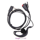 2Pin G-Shape Headset Earpiece Mic for Two Way Radio Security Walkie Talkie