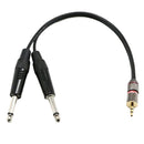 1/8" 3.5mm to Dual 6.35mm 1/4" Mono Stereo Y Splitter Headphone Audio Cable