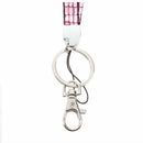 Colored Rhinestone Lanyards with ID Badge Holder & Key Chain Attached.-Pink V2Z2