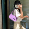 Casual Nylon Women Handbag Totes Female Zip Underarm Shoulder Bag (Purple)