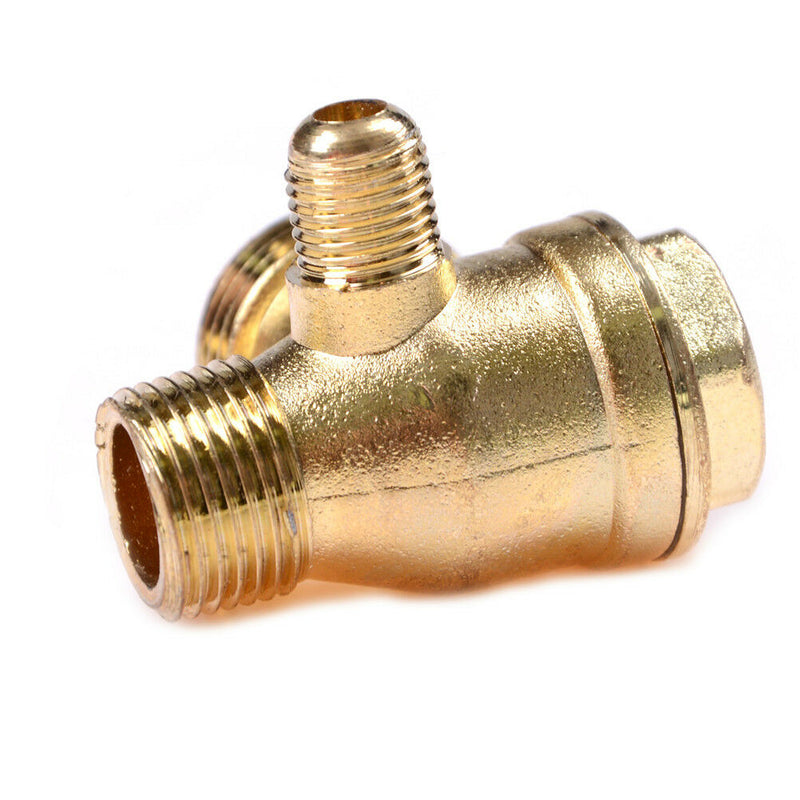 Air Compressor 3-Port Brass Male Threaded Check Valve Connector Tool A Cy