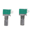2Piece Dual Linear B Type 50K Ohm 15mm Knurled Shaft Rotary Potentiometer
