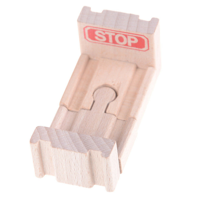 2pcs End Bumper Buffer Stop Set Wooden Railway Track Accessories TrainBlockTo3C