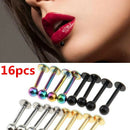 32Pcs 18G Stainless Steel Labret Lip Ring Piercing Jewellery Tragus Nail Lip