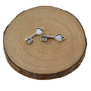 50pcs Blank Heart Bezel Key Lock Charms Pendants Jewelry Making Finding