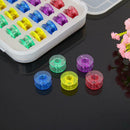 30pcs Empty Bobbins Sewing Spools Plastic Storage Box Home Needlework Tool
