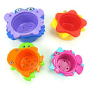 Stacking Cups Bath Toys for Toddlers: the Sea Animal Stacker with Holes for O7M5