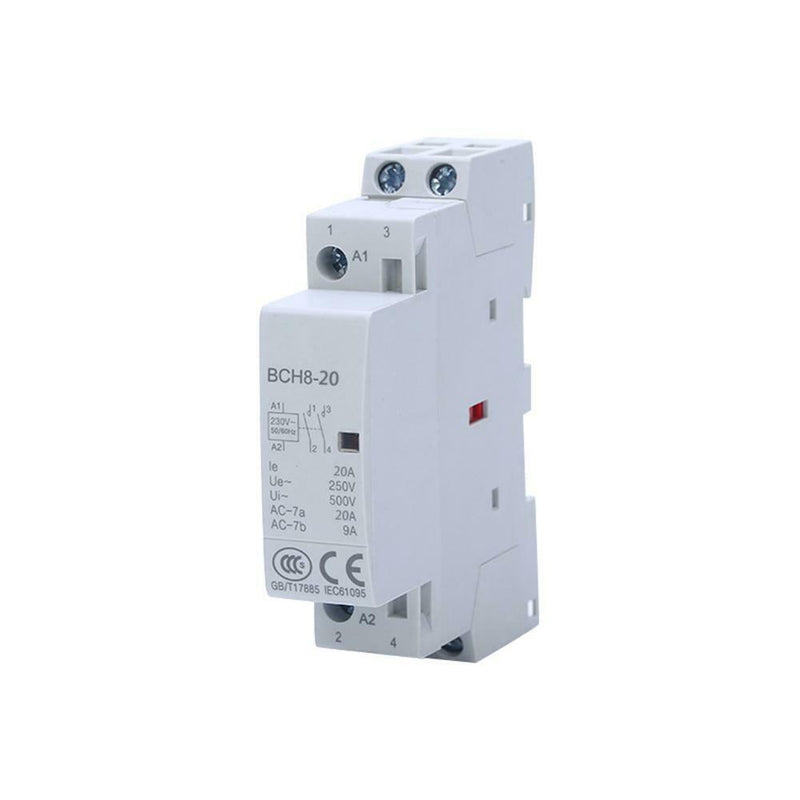 AC Contactor Relay 2P 20A 230V 2NO 60HZ Din Rail Household Durable AC Contactor