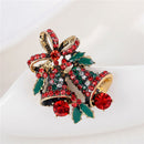 1pc   Christmas Rhinestone Cute Christmas Bell Brooch Pin Xmas Gift Party SPTEU