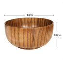 1Pc Wooden Bowl Japanese Style Wood Rice Soup Bowl Salad Bowl Food Containe