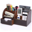 7 Storage Compartments Multifunctional PU Leather Office Desk Organizer,Bus
