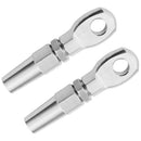 2Pcs Marine Grade 316 Stainless Steel Swageless Eye Terminal Wire Cable Rop