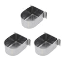 3 x Food & Water Bird Cup, Stainless Steel Feeding Dish Feeder for Parrot Macaw