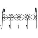 5 Hanger Black Towel Hat Coat Clothes Wall Hook Over Door Bathroom M7J5