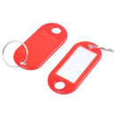 20 Pcs Key ID Label Tags Split Ring Keyring Keychain Red