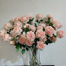 3 Heads Artificial Flowers Peony Bouquet Silk Flowers Bridal Bouquet Fall V R2A4