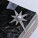 Men's Suit Shirt Corsage Star Brooch Pin for Wedding Party Crystal Jewelry