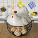 Iron Egg Storage Basket Snack Fruit Basket Creative Collection Ceramic HenB P5I8