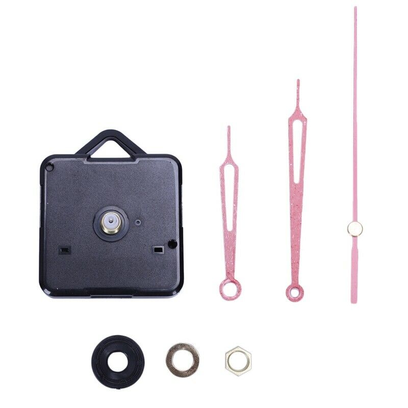 1 Set Silent Large Wall Clock Quartz Movement Mechanism Black And Red Hands D7W3