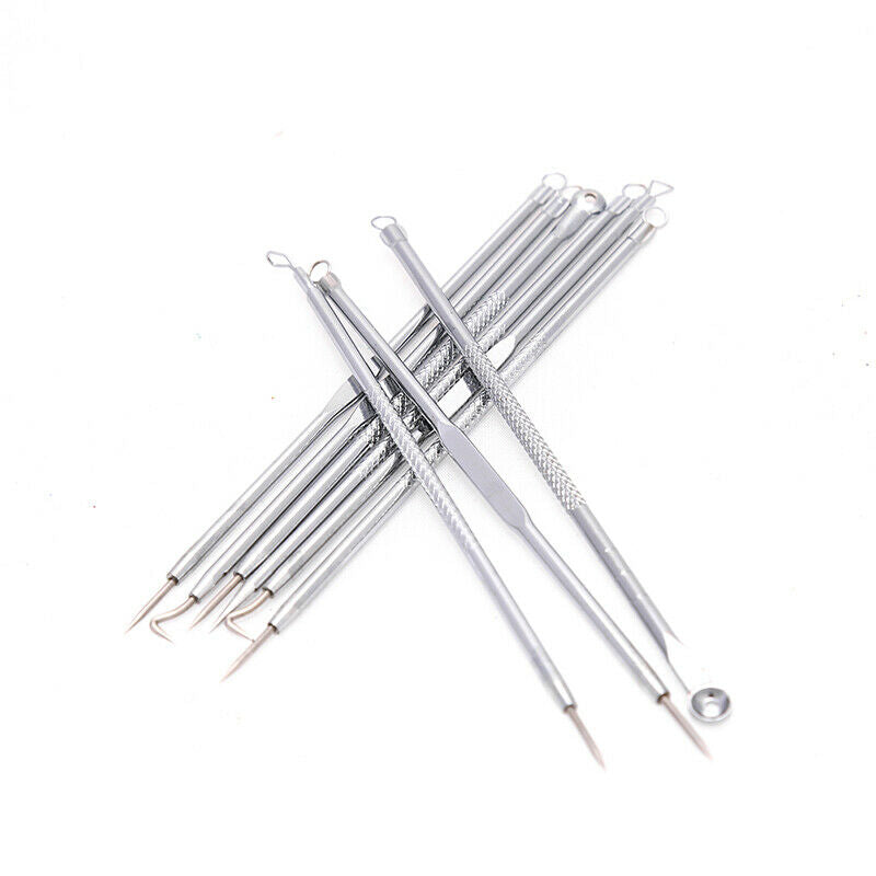 9pcs Blackhead Pimple Blemish Comedone Acne needle Extractor Remover Tool Se.AU