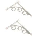 2Pcs L Shaped Wall Mounted Shelf Bracket Metal Hanging Holder White 15x20cm