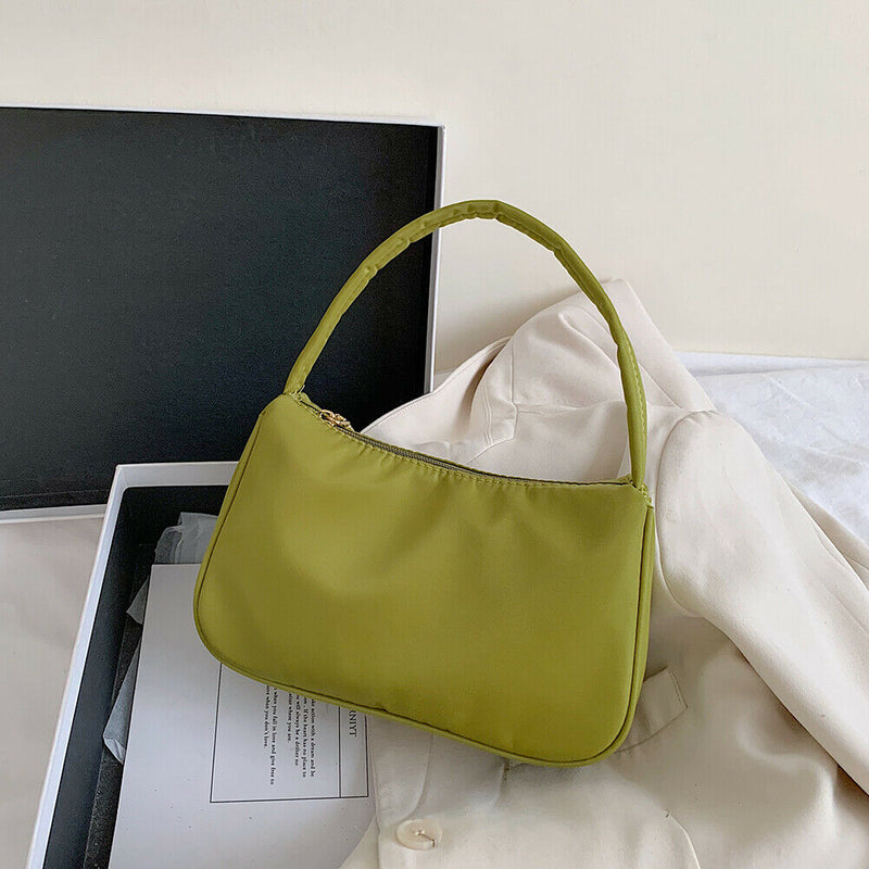 Nylon Casual Women Handbag Female Solid Underarm Shoulder Bag (Army Green)