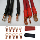 10pcs Heavy Duty Copper Battery Cable Lugs 8AWG 3/8 with Heat Shrink Tubes