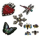 8Pcs Sequins Insect Patches Rhinestone Embroidery Appliques For Clothes Jean