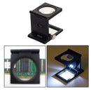 Double 10X Zinc Alloy Ruler Folding Scale Magnifier Cloth Magnifying Glass QZP