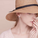 Women Girls Leaf Zircon Tassel Long Earrings Drop Dangle Women Stud Jewelry