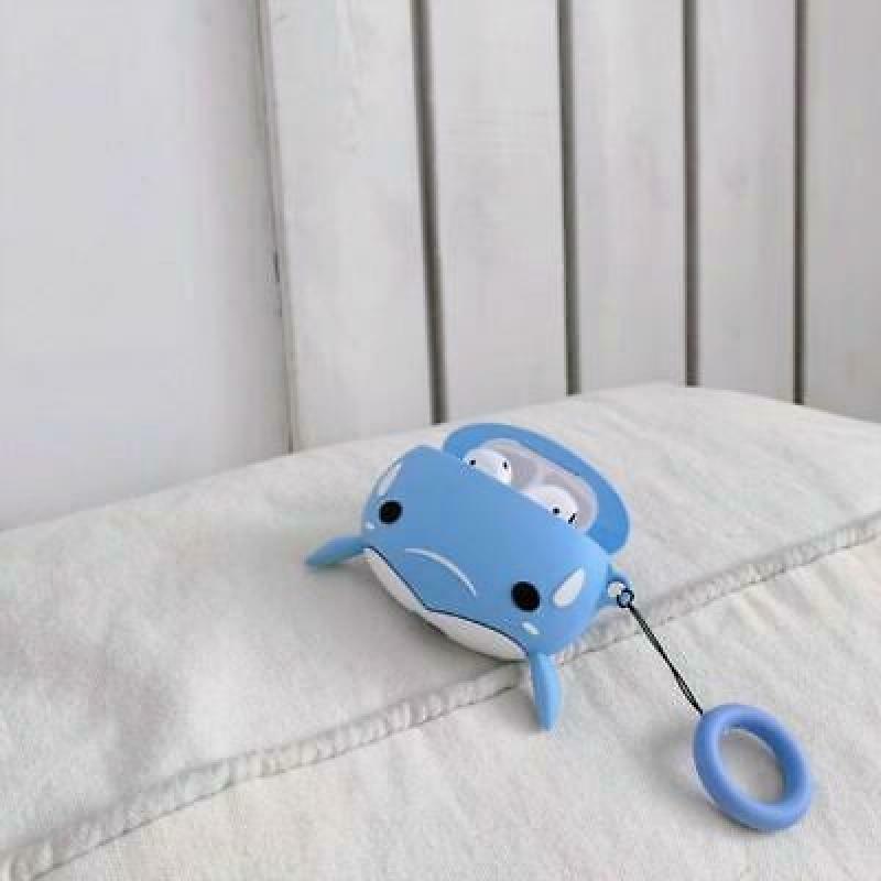 Cute Blue Whale Protective Case Shockproof Soft Silicone Cover for Airpods 1/2