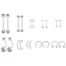 28PCS Professional Body Piercing Tool Kit Ear Nose Navel Nipple Needles Set %ã€Š