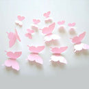 12Pcs Stereoscopic Butterfly Wall Stickers Living Kids Bed Room Decor Pink A